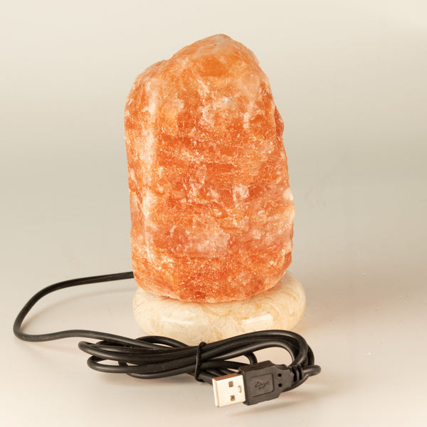 Lampe de sel naturelle USB – 11,5 cm – Lumière blanche