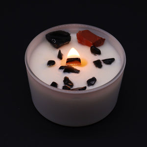 Bougie aux cristaux – Chakra racine