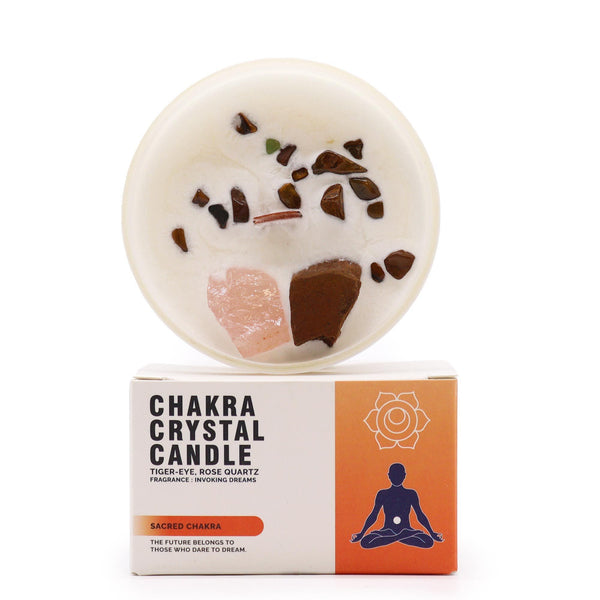 Bougie aux cristaux – Chakra sacré