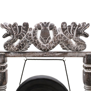 Gong artisanal 25 cm avec support et mailloche – noir