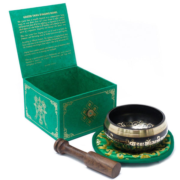 Bol Chantant Tibétain – Tara Verte, 10 cm (env. 400 g) – ACHAIAH