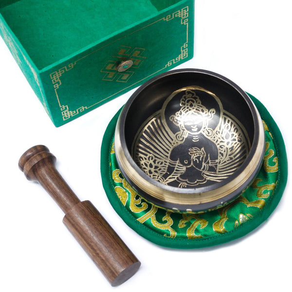 Bol Chantant Tibétain – Tara Verte, 10 cm (env. 400 g) – ACHAIAH (visuel 6)