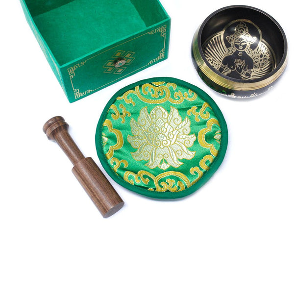 Bol Chantant Tibétain – Tara Verte, 10 cm (env. 400 g) – ACHAIAH (visuel 2)