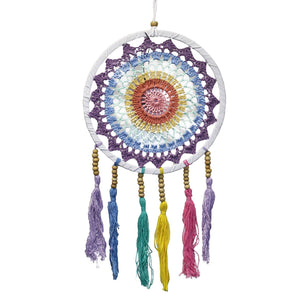 Petit attrape-rêves arc-en-ciel pastel – 22 × 56 cm