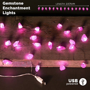 Guirlande lumineuse en pierres – Quartz rose