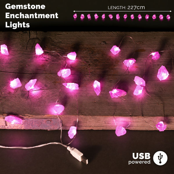 Guirlande lumineuse en pierres – Quartz rose