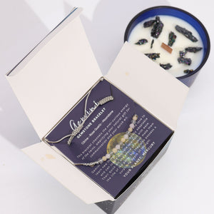 Bougie astrologique Gémeaux avec bracelet en pierres