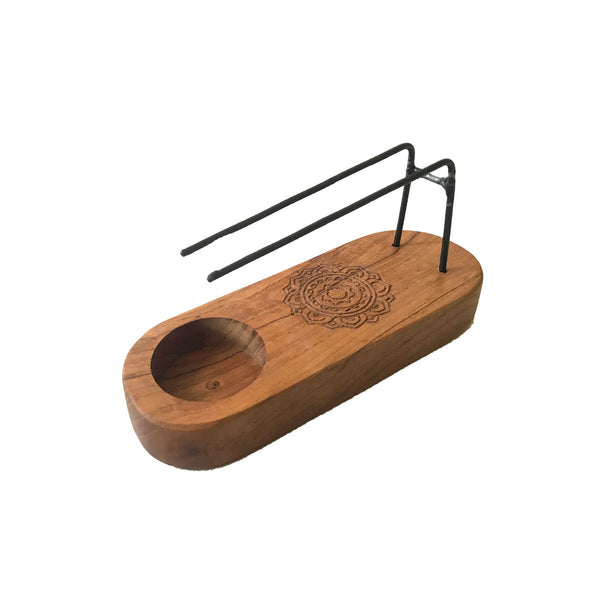 Brûleur à Palo Santo en bois de teck – Mandala