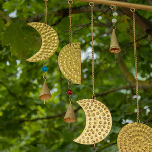 Indian Chimes - Brass Moon Phases Chimes - 43x40cm