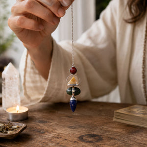 Pendule des quatre éléments – 5 pierres naturelles