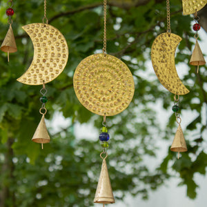 Indian Chimes - Brass Moon Phases Chimes - 43x40cm