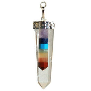 Pendule pointe en cristal – 7 chakras