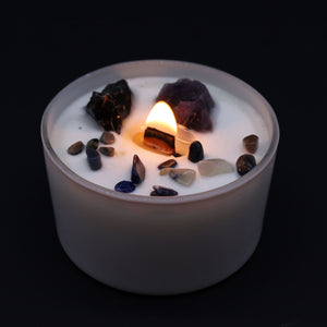 Bougie aux cristaux – Chakra du plexus solaire