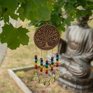 Carillon indien Arbre de Vie et 7 chakras – 5 clochettes