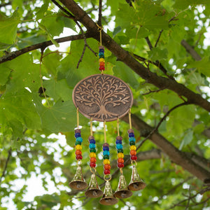 Carillon indien Arbre de Vie et 7 chakras – 5 clochettes