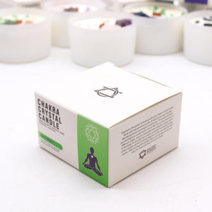 Bougie aux cristaux – Chakra du cœur