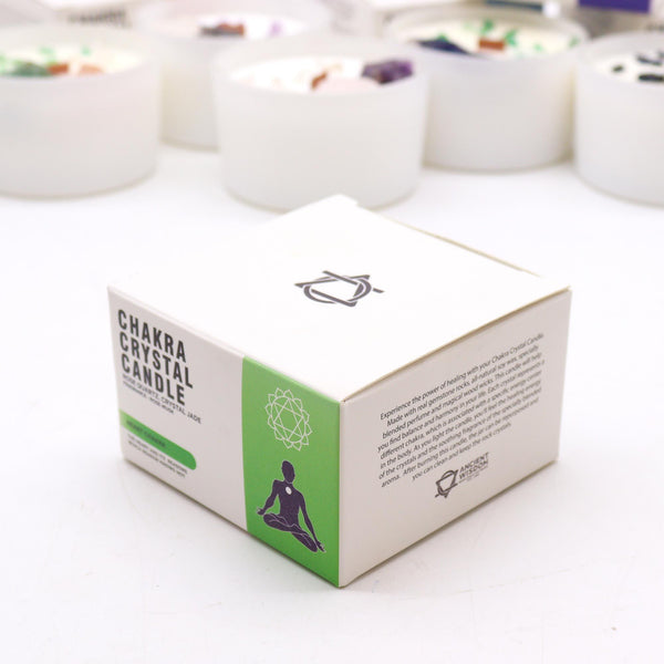 Bougie aux cristaux – Chakra du cœur
