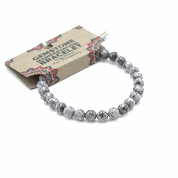 Bracelet d’intention en pierres naturelles – Jaspe carte – Prospérité et évolution
