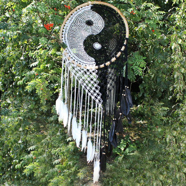 Attrape-rêves de Bali extra-large Yin Yang – 50 cm