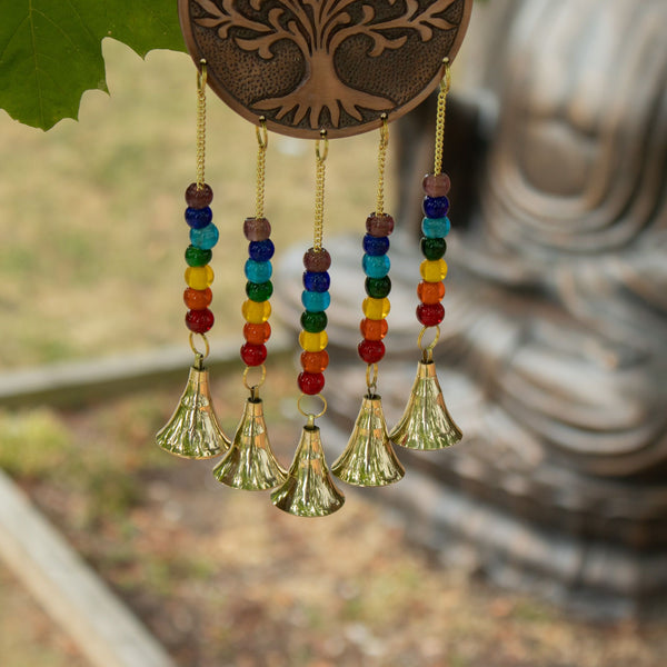 Carillon indien Arbre de Vie et 7 chakras – 5 clochettes
