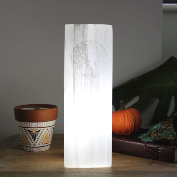 Lampe en sélénite – Arbre de vie – 25 cm