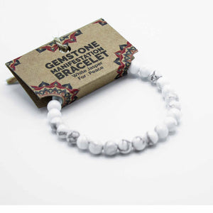 Bracelet d’intention en pierres naturelles – Jaspe blanc – Paix et sérénité