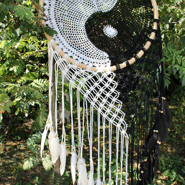 Attrape-rêves de Bali extra-large Yin Yang – 50 cm
