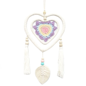 Attrape-rêves double cœur multicolore – Taille moyenne