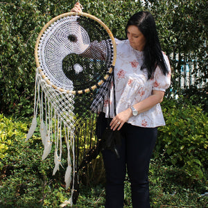 Attrape-rêves de Bali extra-large Yin Yang – 50 cm
