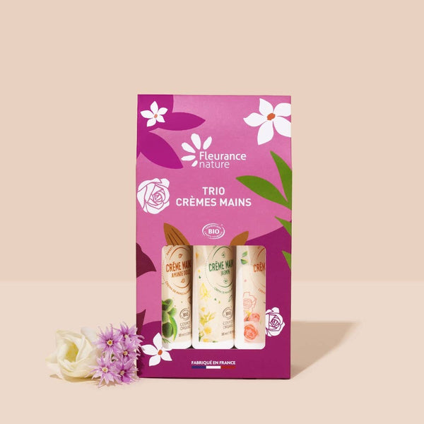 Coffret Trio crèmes mains amande rose jasmin Fête des mères
