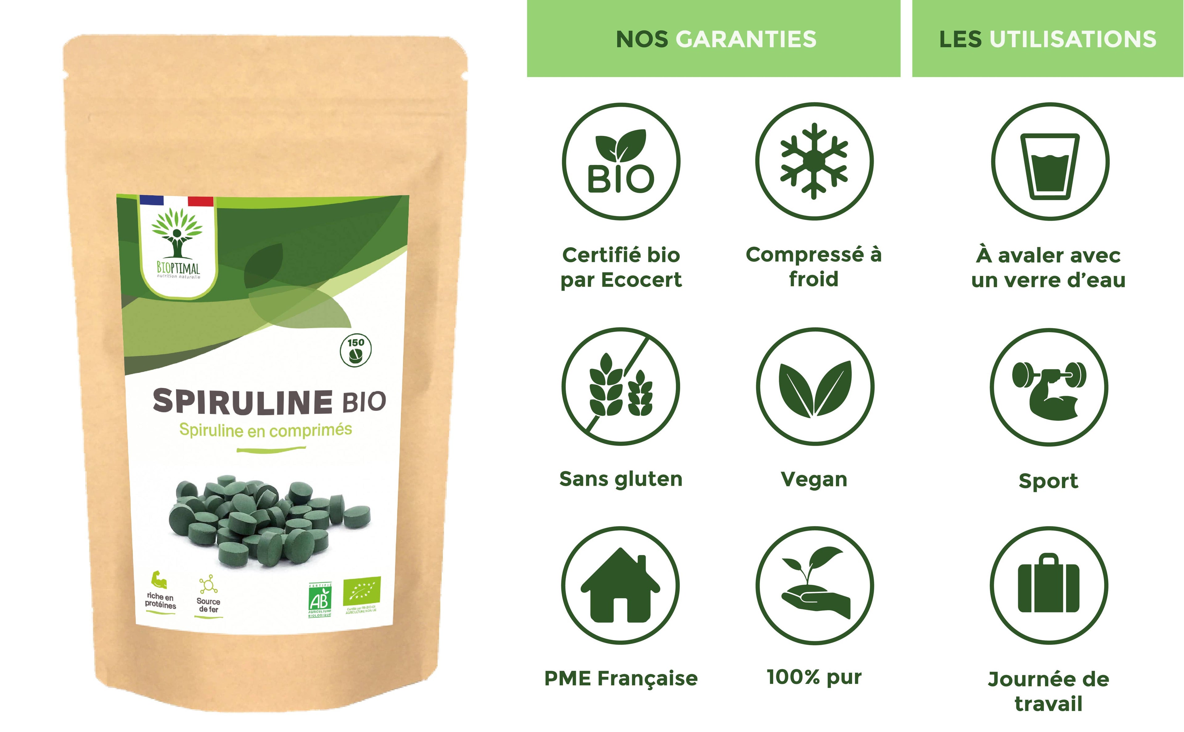 Spiruline Bio en Comprimés - Conditionné en France - Vegan – ACHAIAH (visuel 10)