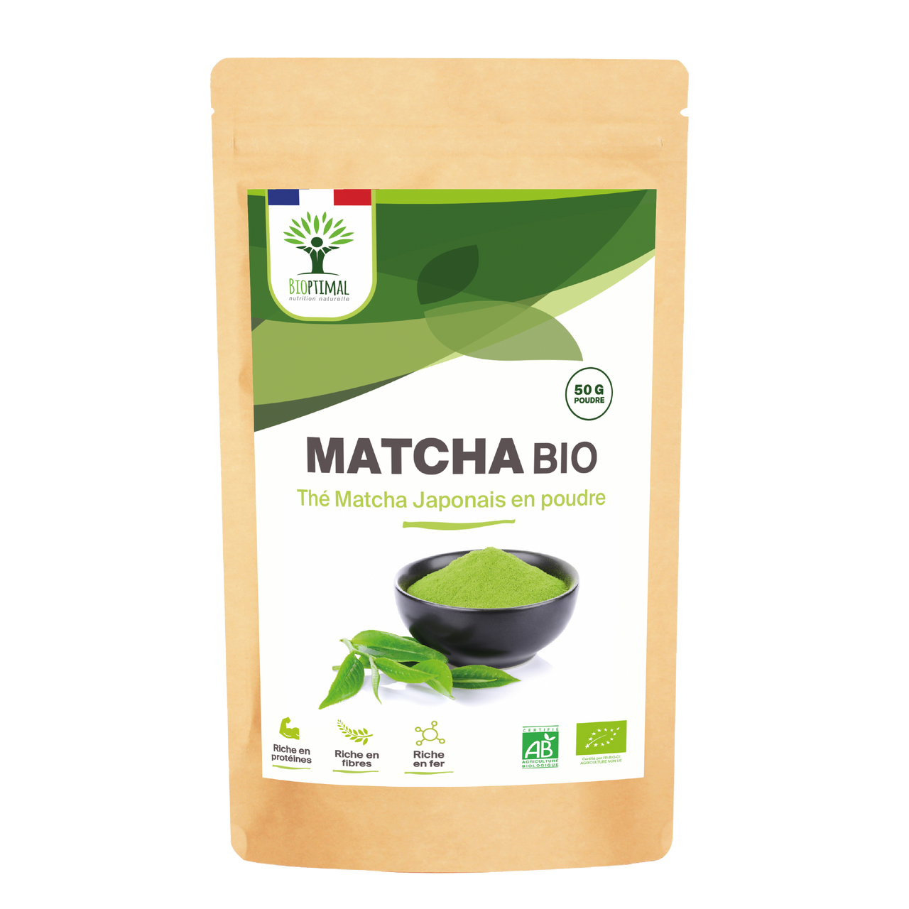 Complément alimentaire Thé Matcha Japonais Bio en Poudre - Conditionné en naturel bio Boutique Achaiah