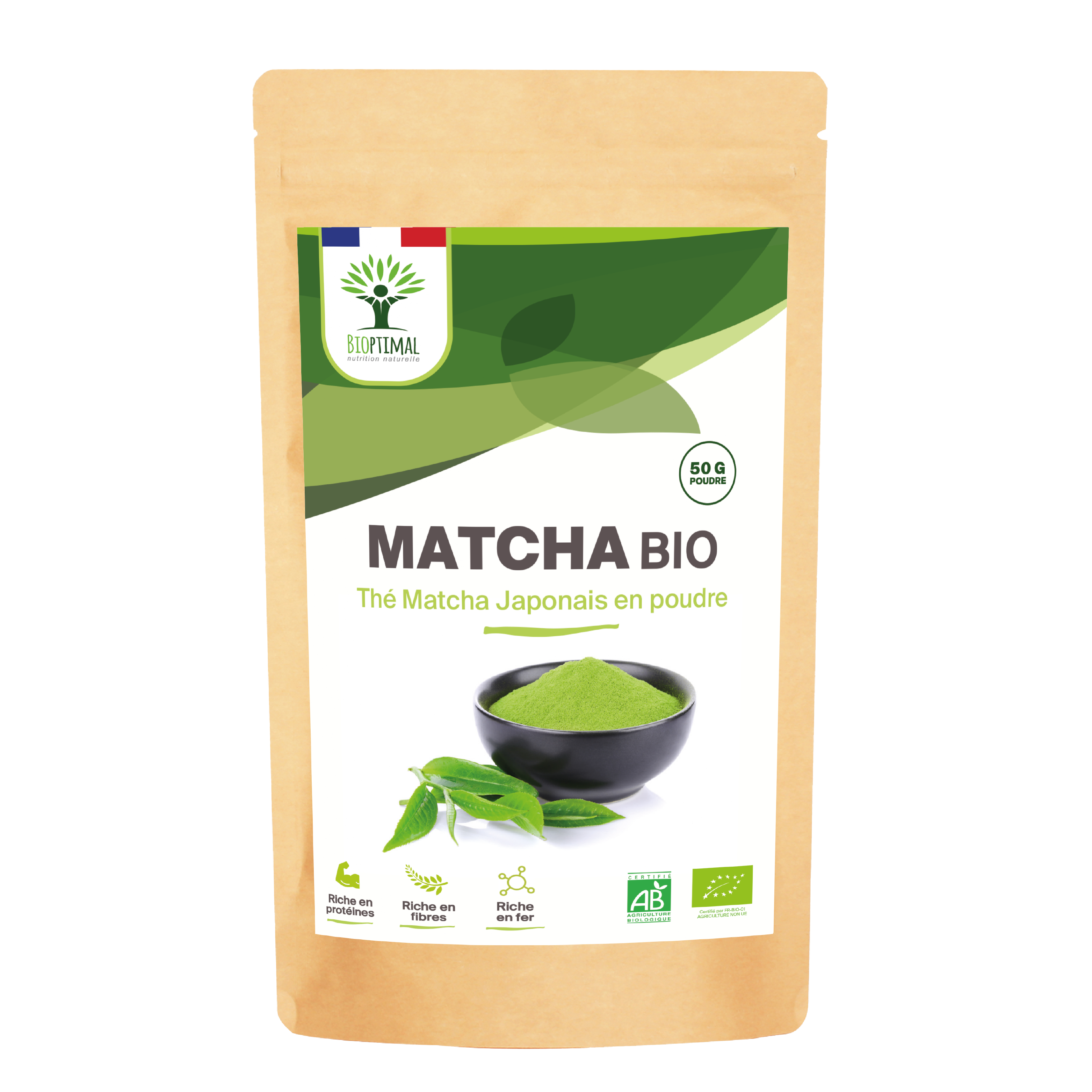 Complément alimentaire Thé Matcha Japonais Bio en Poudre - Conditionné en naturel bio Boutique Achaiah