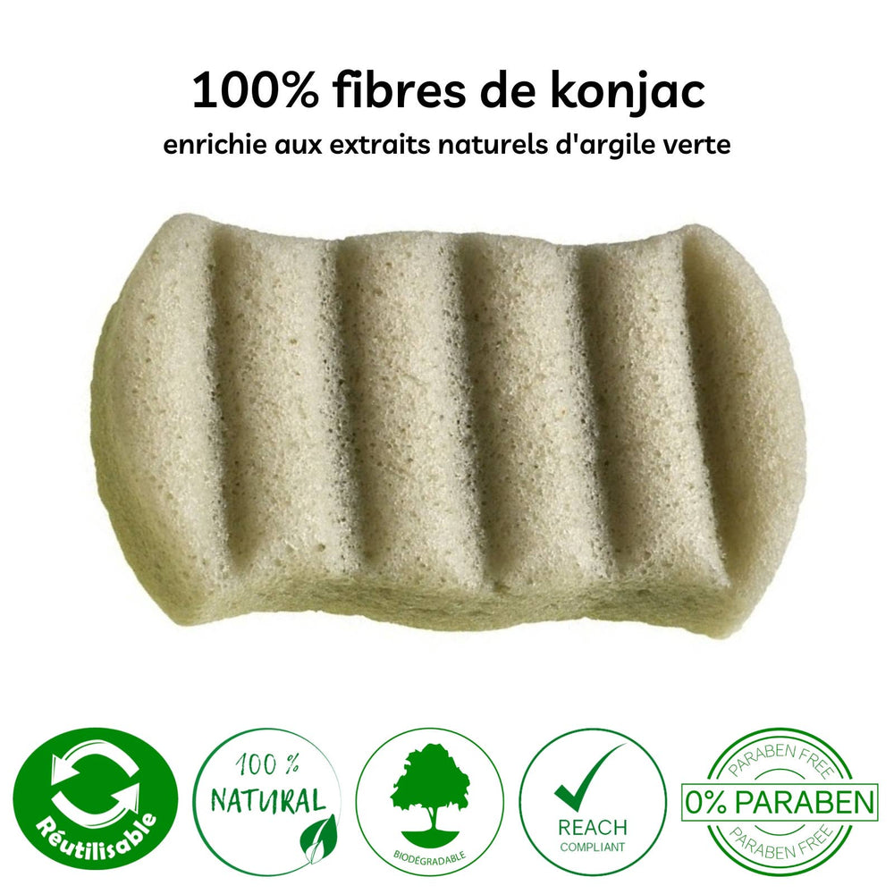 Eponge Konjac 100% Naturelle Corps - En Boite