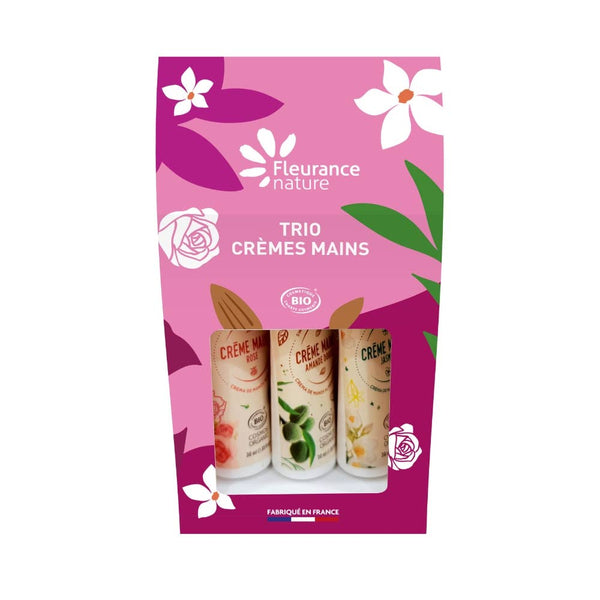 Coffret Trio crèmes mains amande rose jasmin Fête des mères