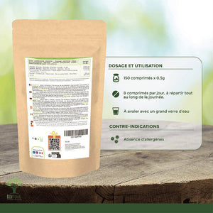 Spiruline et Chlorella bio comprimés