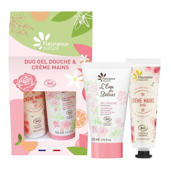 Coffret Duo gel douche et crème mains rose - fête des mères
