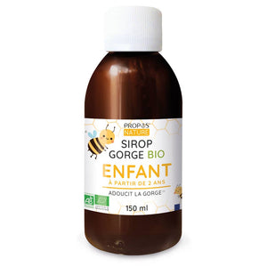 Sirop Gorge Enfants Bio - Propolis, Miel, Guimauve - 150ml