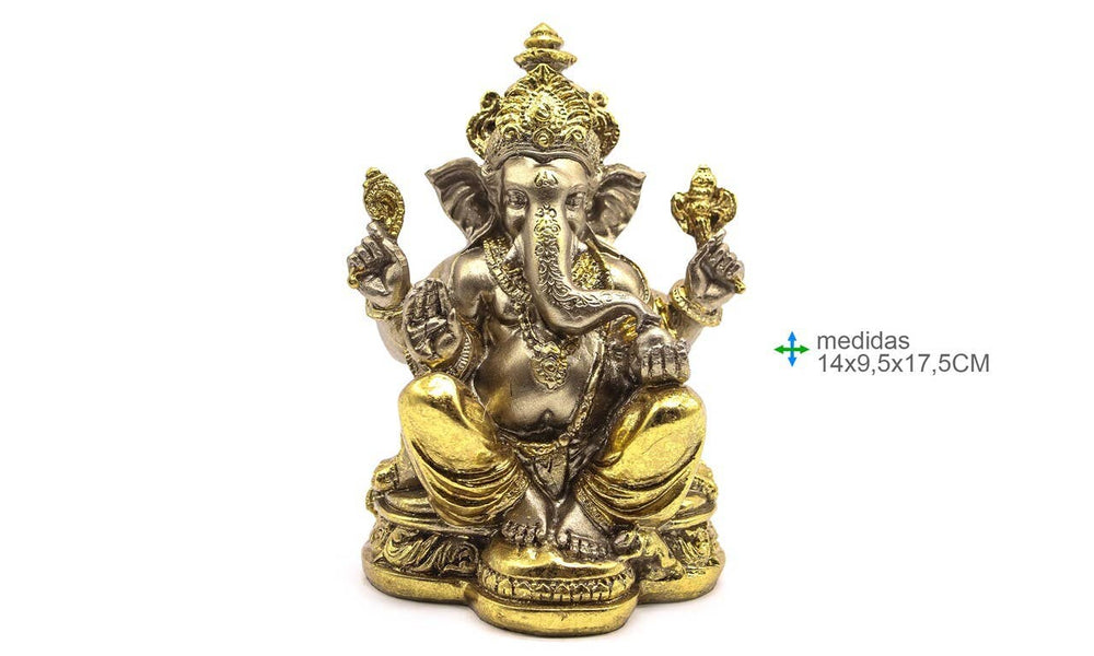 Statue Ganesh en résine – 14 × 9,5 × 17,5 cm