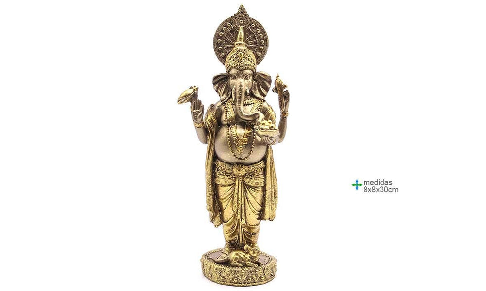 Statue de Ganesh en résine – 8 × 8 × 30 cm