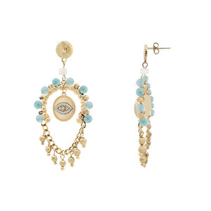 Boucles d'oreilles pendantes avec œil protecteur