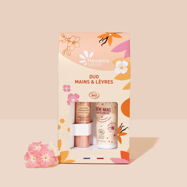 Coffret Duo Mains Lèvres fleur de cerisier - fête des mères – ACHAIAH