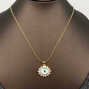 Collier pendentif œil maléfique multi styles en acier inoxydable plaqué or 18K