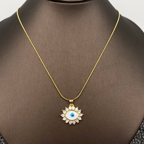 Collier pendentif œil maléfique multi styles en acier inoxydable plaqué or 18K