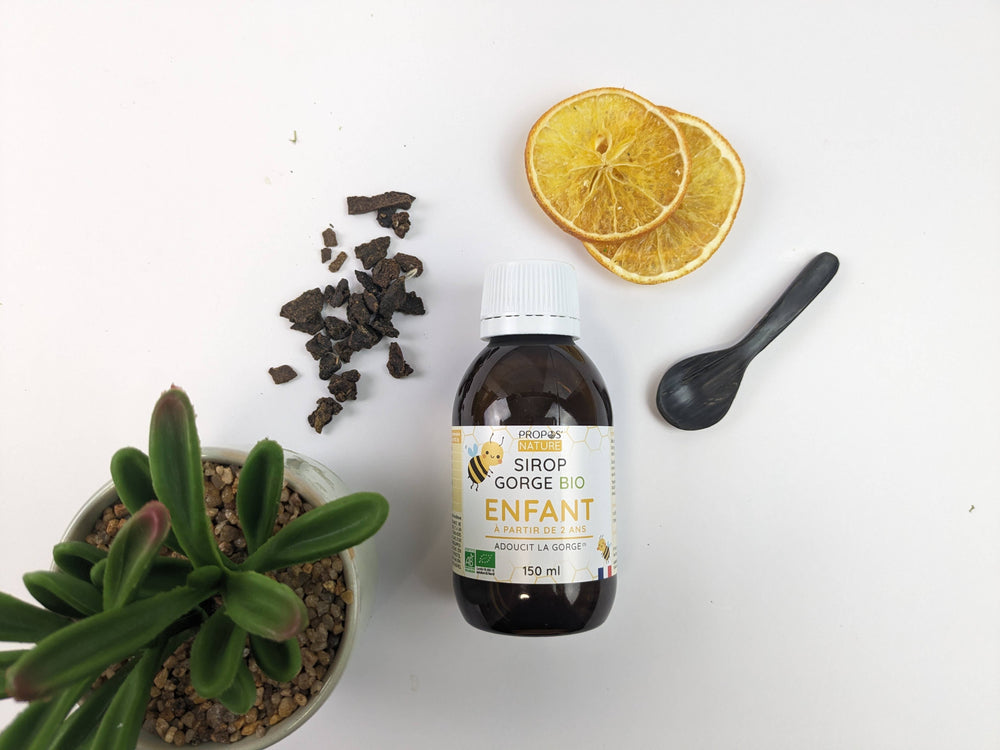 Complément alimentaire Sirop Gorge Enfants Bio - Propolis, Miel, Guimauve naturel bio Boutique Achaiah