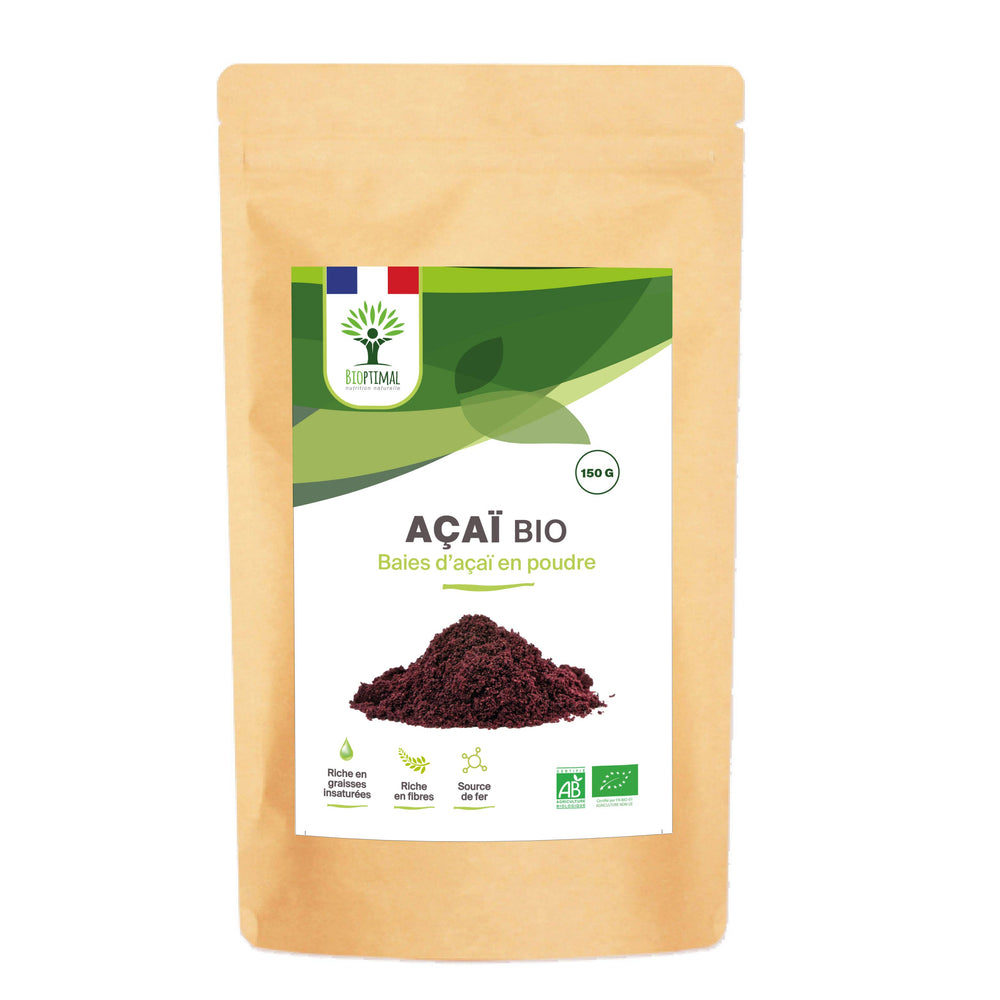 Complément alimentaire Açaï Bio en poudre - Conditionné en France - Vegan naturel bio Boutique Achaiah