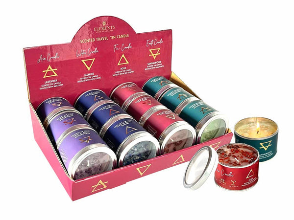 Bougie Élémentaire avec Pierres Naturelles