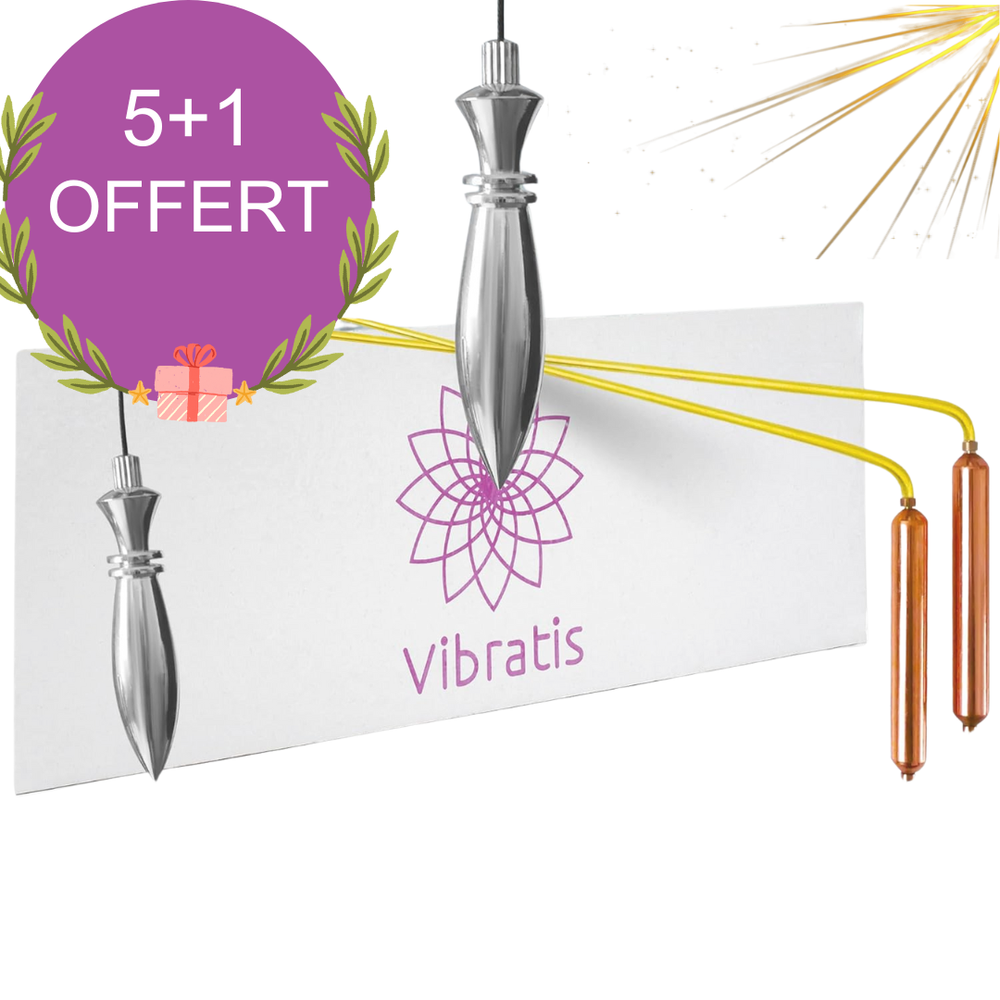 Baguettes de Sourcier + Pendule égyptien argenté