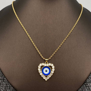 Collier pendentif œil maléfique multi styles en acier inoxydable plaqué or 18K