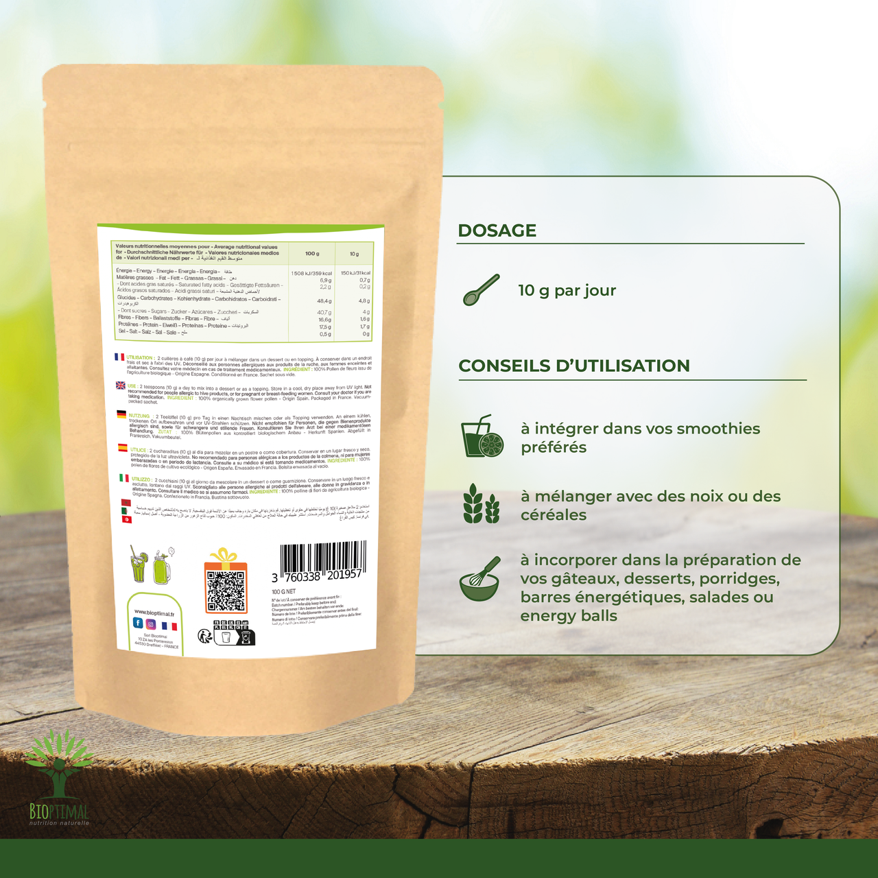Pollen Bio - Conditionné en France - Certifié Ecocert — bien-être spiritualité Boutique Achaiah